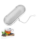 2 Stück Gewürzsieb zum Mitkochen,Gewürzei,Edelstahl Tee Sieb,Feinmaschiger Tee Ei mit Kette für losen und Mulling Gewürze, Gewürzkugel Zum Mitkochen Gewürzbeutel losen und Mulling Gewürze (1)