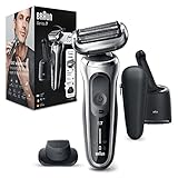 Braun Series 7 Elektrorasierer 360° Flex mit Reinigungsstation, Trimmer & Rasierer Herren Elektrisch, Wet & Dry, Geschenk Mann, Made in Germany, 71-S7200cc, silber