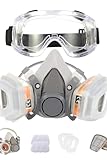 Generisch Cosmagri-Gasmasken-Set, wiederverwendbare Staubmaske mit Filtern, Halbmaske, Atemschutzmasken gegen Gase, Dämpfe und Partikel zum Spritzlackieren, Schleifen, Staub