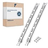 Shinfly-310 mm Schubladenschienen 2er-Set (1 Paar), 17 mm Nut Kugellager-Rollenschienen, Teilauszug, inkl. Montagematerial