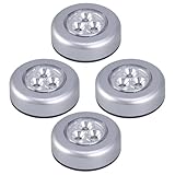Outanaya 4 Stück LED Touch Nachtlicht Stick Batteriebetrieben Selbstklebend mit 3 Leds Tragbare Schrankleuchte für Babyzimmer Treppen Unterschränke