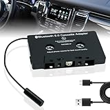 GOMETY Kassetten Adapter für Autoradio, Auto Empfänger Bluetooth 5.0 Audio Kassette zu AUX Smartphone, CD-Player, KFZ-Kassettenadapter, Auto-Audio-Kassette auf AUX-Adapter für Auto, Telefon (Schwarz)