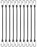 BINCKIN Spanngummi mit Haken 40 cm, 10 Stück Expander mit Haken, Gummispanner mit Haken Kurz, Spanngurte mit Haken für Planen, Netze, Banner, Camping, Schwarz