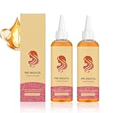 Pre-Wash Öl mit Ingwerwurzel & Jojobaöl, Kopfhaut Tiefenreinigung vor dem Shampoonieren, Entfernt Ablagerungen und Fettrückstände, Für Frisurvolumen und Gesundes Haarwachstum (100ml, 2pc)