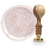 gravurART Siegelstempel personalisiert mit Initialen - Persönliche Siegel auf Einladungen oder Save the Date mit Wachssiegel Stempel personalisiert Stil Hanna