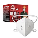 5 Stück FFP3 Maske mit Ventil - CE Zertifiziert - Hochwertiger Atemschutz mit Hoher Filtration - Komfortabel und Ergonomisch - Ideal für Baustelle und Industrie