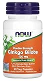 Now Foods - Ginkgo Biloba Doppelstärke | Hochdosiert, 120mg - 50 vegane Kapseln