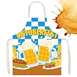 Generisch Küchenschürze,Oktoberfest Schürze - Verstellbare Bindeweise Ölabweisend Atmungsaktiv Kariert Für Küche Werkstatt Garten