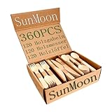 SunMoon Eco Friendly 360 Pack Einweg-Holzbestrick, 16 cm lang, Kunststofffreie Verpackung, Ersatz für Kunststoff- und Bambusbestrick, kompostierbar, biologisch abbaubar