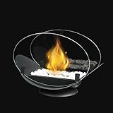 JHY DESIGN Ovaler Tisch Feuerschale Topf Bio Ethanol Kamin 32cm Tragbarer Tischkamin Bioethanol Tischfeuer Glas mit Sauber für Deko Tisch Patio Party Innen Garten Wohnzimmer Balkon Outdoor Indoor