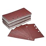 MANICAF 50 Stück Schleifpapier Klett 93 x 185mm Schleifpapier Set, 40/60/80/120/240 Körnung Rechteckiges Schleifpad 8 Löcher Schleifblatt für Rechteckschleifer Bosch-Schleifer