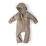 Ehrenkind® WALKOVERALL | Baby Wollwalk-Overalls aus Natur Schurwolle mit Reißverschluss | Walk Wolle Woll-Anzug für Kleinkind und Baby | Beige Gr. 50/56