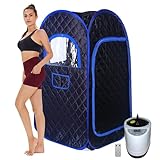 Tragbare Dampfsauna für Zuhause Mini Sauna, Faltbare Persönliche Saunakabine Badezimmerzelt mit 3L Dampferzeuger, Tragbare Infrarot-Sauna zur Spa Heimsauna, Portable Sauna mit Fernbedienung