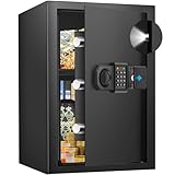 70L Großer Safe Tresor für Zuhause, Feuerfester Tresor mit Schlüssel, Abnehmbares Regal und Stummschaltfunktion, Anti-Theft Tresore für Geld, Dokument, Medizin and Wertgegenstände