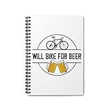 Spiralnotizbuch, Aufschrift 'Will Bike' für Bier-Fixie-Räder, Pedale, lustig, Einheitsgröße