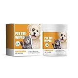 Augenpflege FingerPads für Hunde,Pet Eye Wipe,120 Stück Augenpflege Hund und Tränenfleckenentferner Hund, Augen Reinigungspads Hunde & Katzen, Entfernt Tränenstein & Speichelreste,Sanfte (60)