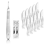 May Set Skalpell Set mit 10x Skalpellklingen Figur 10 aus Karbonstahl (einzeln steril verpackt) & Edelstahl Skalpellgriff Nr. 3 – Präzisionsmesser für Basteln, Modellbau & Hobby