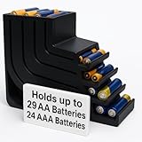 Batterie Organizer für AA & AAA – Batterie Aufbewahrung und Sortierer aus stabilem PLA – Universeller Batteriehalter für Haushalt, Werkstatt & Kamera-Setup – Schwarz – Made in Germany (Berlin)