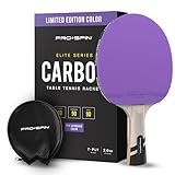 PRO SPIN Tischtennisschläger - Hochwertiger Tischtennisschläger mit Carbonfaser | Limited Edition in Violett | Elite-Serie 7-lagiges Schlägerblatt mit Premium Gummi| Inklusive Schutz-Hülle