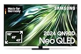 Samsung Neo QLED 4K QN90D Fernseher 55 Zoll, Samsung TV mit Neural Quantum 4K AI Gen2 Prozessor, Quantum-Matrix-Technologie, Motion Xcelerator, Smart TV, GQ55QN90DATXZG, Deutsches Modell [2024]