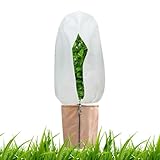 Frostschutz für Pflanzen – Gartenpflanzen-Frostabdeckung | Winddichter Schutz mit Reißverschluss Kordelzug – für Garten, Gewächshaus, Hochbeet, Busch, Rose, Topfbaum, Ernte, Palme, , Zitrusfeige