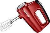 Russell Hobbs Handmixer [Handrührgerät] Desire Rot (5 Geschwindigkeitsstufen+Turbofunktion, 2 spülmaschinengeeignete Rührbesen & Knethaken, Auswurftaste, aufrechte Parkposition) Handrührer 24670-56