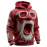 Générique Herren-Kapuzenpullover mit lustigem Smiley-Aufdruck, Weihnachts-Sweatshirt, Oversize, Sweatshirt, weich, originell, Sportjacke, Outdoor, Streetwear, Hip-Hop, Karneval