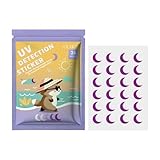 24 Stück UV Sticker, Sunscreen Stickers Reapply Reminder - Antihaft-Latex-Sicherheitsmaterial, Zur Sonnenschutzerkennung, Geeignet Für Outdoor-Reisen, Bergsteigen (Mondform)