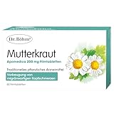 Dr. Böhm Mutterkraut 200 mg: Migräne-Kopfschmerz effektiv vorbeugen, pflanzliche Prophylaxe bei migräneartigen Kopfschmerzen - hochdosierte Mutterkraut-Tabletten - vegan, 60 Filmtabletten