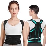 Rücken Geradehalter Haltungskorrektur Damen Rückenstützgürtel: Back Posture Corrector Haltung Korrektur Gurt für Herren - Verstellbare und Atmungsaktive Gerade Haltungstrainer Dunkel Schwarz(M)