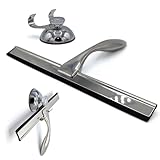 Premium Edelstahl Duschabzieher – Rostfrei & Kratzfest mit Ergonomischem Griff – Für Streifenfreie Fliesen, Glas und Spiegel