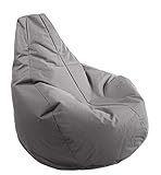 AD.CON Outdoor & Indoor Sitzsack Gamer mit ECO Füllung Puff Relax-Sessel Sitzkissen Bodenkissen Bean Bag 225L Grau