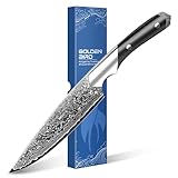 Golden Bird 15cm Kochmesser Allzweckmesser, hergestellt aus 67 Lagen japanischem Damaststahl, Hochkohlenstoff-Multifunktions Gemüsemesser mit Geschenkbox – Swan-Serie