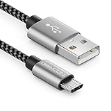 deleyCON 1m Nylon Micro USB Kabel Ladekabel Datenkabel Metallstecker Laden & Synchronisieren Handy Smartphone Tablet