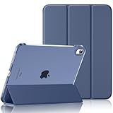 Maledan Hülle für iPad 10 11 Generation (2022 10,9 Zoll/ A16 2025 11 Zoll), Schlankes Leichtgewicht Transluzente PC Rückseite Stoßfeste Case Schutzhülle für iPad 10, Auto Schlafen/Wachen, Blau Grau