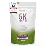 Nutri + Protein Pulver Neutral 1 kg - 85% Eiweiß - zuckerfrei + fettfrei - Proteinpulver ohne Süßstoff, Geschmack - ideal zum Backen - 1000 g Natural