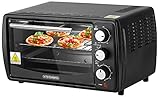 Steinborg Mini Backofen 13 Liter | Pizzaofen | 60°-250°C | Timer | aufklappbares Krümelblech | Minibackofen | Backofen | Kleiner Backofen | 900 Watt
