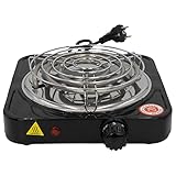 Closer Premium Einzel Kochen Feld 1000 W-5 Leistung Stufen Solides Kochen Feld Single für BüRo, Unterwegs und zu Hause EU Stecker