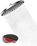 Hibbent Selbstreinigende regendusche duschkopf, Fester duschkopf regendusche 10 Zoll, Runder Regenduschkopf mit Reinigungsvorrichtung, Chrom