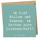 Mr. & Mrs. Panda Deluxe Karte Spruch Programmierer Herz - Geschenk, Emotion, Hochwertige Grußkarte, handgefertigte Geschenke, Software, Binärcode,