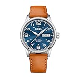 BOSS Analog Quarzuhr für Herren mit Hell-Braunes Lederarmband - 1513331