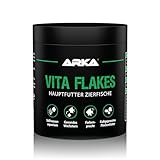 Flockenfutter für Zierfische – ARKA Vita Flakes 250 ml – hochwertiges, kaltgepresstes Alleinfutter für Süßwasseraquarien – unterstützt Farbenpracht, Vitalität & Wachstum – ohne Spirulina