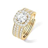 LOLIAS Wasserfest Vergoldet Ring Gold Verstellbar Statement Goldene Ringe Damen Damenring Daumenringe Fingerring Stapelringe Verlobungsring Promise Goldring Set Damen Geschenke für Frauen Freundin