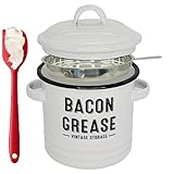 Generisch Große Emaille Aufbewahrungsdosen Küche - Luftdicht, für Mehl, Reis, Nudeln & Vorrat - Stylisches Küchenorganisations-Set (Weiß)