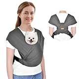 CUBY Hundetragetasche, Tragetasche Nach vorne Gerichteter Rucksackträger Schulter zur Reduzierung von Rückenschmerzen, Freihändiges und Verstellbares Welpen-Tragetuch (Dunkelgrau)