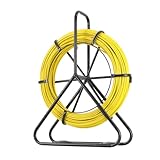 SUDEG Fiberglas Kabel Rad,100m Glasfaserstab,Ø6mm Fischband Fiberglas Kabel Rad Rohr Rodder inkl. Stahlhaspel,Kabeleinfädler Fischbandabzieher