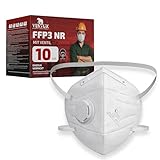 VENTUX SAFETY EQUIPMENT 10 Stück FFP3 Maske mit Ventil - CE Zertifiziert - Hochwertiger Atemschutz mit Hoher Filtration - Komfortabel und Ergonomisch - Ideal für Baustelle und Industrie