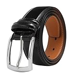 VRLEGEND Ledergürtel Herren Gürtel Herren Leder 35mm für Business und Formelle Anlässe, Anzuggürtel Herrengürtel mit Geschenkbox (120cm, Schwarz)