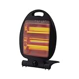 Wintem Elektroherd, Quarz, klappbar, 400/800 W, mit zwei Heizstufen, energiesparend, für Schlafzimmer, Büro oder Bad, mit Kippschutz und stabiler Basis – 25,5 x 9 x 38,5 cm