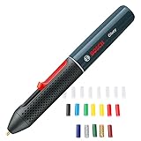 Bosch Akku Heißklebestift Gluey Smoky Grey (mit 20 Klebesticks, Grau, im Karton)